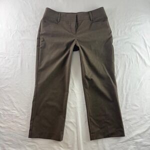 Express Brown Straight Leg Mid Rise Capri Trousers Womens 4 OfficeSiren 90s Y2k
